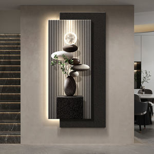 Decoración de entrada de lujo moderna Lámpara de pared de porcelana de cristal de paisaje de gama alta Pinturas impresas en HD de doble capa para pared - Product Image 1