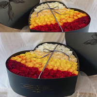 Coffret cadeau rose en satin, ensemble de deux boîtes à fleurs en forme de cœur, boîte à fleurs en forme de cœur pour la Saint-Valentin