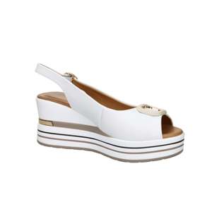Sandales compensées Donna Serena pour femme, blanches, talon de 7 cm, taille 35 - Product Image 2