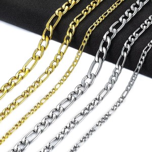 Chaîne Figaro basique en acier inoxydable, collier long pour hommes et femmes, couleur or/argent, collier ras du cou, accessoires de bijoux en métal, cadeau DIY - Product Image 2
