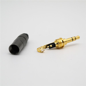 3.5mm Audio <b>Plug</b> Three Pole Headphone <b>Adapter</b> Titanium Gray Matte Silver DIY Connector - Product Image 3