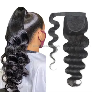 Usexy Raw Virgin Cabelo Ponytail Extensão Atacado Brasileiro Encaracolado Envoltório Em Cerca De Ponytail Cabelo Humano