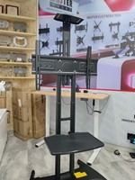 Chariot TV mobile robuste, support TV réglable en hauteur avec étagère pour écran interactif de 22 à 70 pouces, tableau blanc intelligent