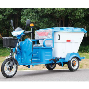 Triciclo Eléctrico con Contenedor de Basura de Plástico de 500L para Transporte de Carga y Limpieza de Propiedades, con Motor de 48V y Diseño de Carrocería Abierta - Product Image 3