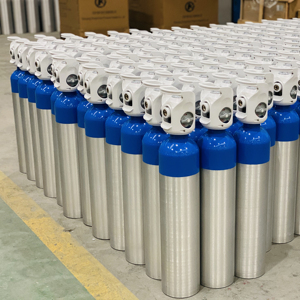 Cilindro de oxígeno de aluminio con válvula GCE, cilindros de gas 200bar O2, cilindro de oxígeno médico - Product Image 2