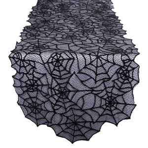 <span class=keywords><strong>D</strong></span>écor <span class=keywords><strong>d</strong></span>'Halloween 20x80 pouces dentelle noire toile <span class=keywords><strong>d</strong></span>'araignée cheminée manteau écharpe araignée chemin de <span class=keywords><strong>table</strong></span> Halloween cheminée manteau écharpe - Product Image 1