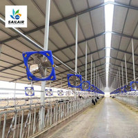 Ventiladores de Pared para Establos de Vacas de 38 Pulgadas con Motor EC, Control Remoto y Aspas de Acero Inoxidable 304