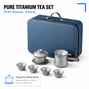 <span class=keywords><strong>Set</strong></span> da Tè Portatile Tingyue in Titanio Puro per Esterni, <span class=keywords><strong>Set</strong></span> di Tazze da Tè per Casa e Cucina, Teiera Kung Fu, Regalo Premium - Product Image 1