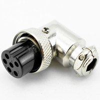 Connecteur mâle GX16 à angle droit de 90 degrés, fiche M16, plaqué nickel, 3 broches, alimentation, options 2 broches à 9 broches