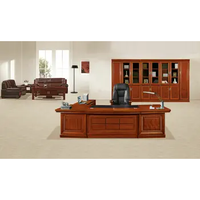 Mobilier de bureau de luxe en bois Boss Desk Executive Desk et ensemble de chaises avec classeur