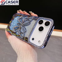 Coque de Téléphone Antichoc de Luxe à Motif Papillon 3D, Style Diamant Dégradé, pour iPhone 17 Air Pro et iPhone 16