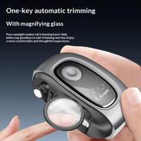 Coupe-ongles électrique rechargeable avec lame incurvée et large ouverture de mâchoire, polissage automatique des ongles avec lumière LED