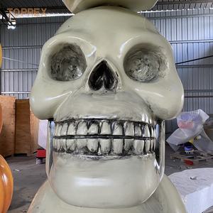Crâne d'horreur 3D thème Halloween de <span class=keywords><strong>maison</strong></span> hantée intérieur extérieur en fibre de verre modèle d'éclairage en résine pour jardin pour cadeaux - Product Image 1