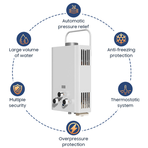 Portable 12kW 6L/min Digital Constant Temperature LPG Instant Boiler Balanced <strong>Gas</strong> Hot Water <strong>Heaters</strong> Tankless Geyser for Camping - Product Image 3
