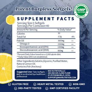Capsule <span class=keywords><strong>de</strong></span> complément alimentaire d'acides <span class=keywords><strong>gras</strong></span> oméga 3 OEM, trois <span class=keywords><strong>fois</strong></span> plus intense, complément végétalien EPA DHA, huile <span class=keywords><strong>de</strong></span> poisson pour hommes et femmes - Product Image 4