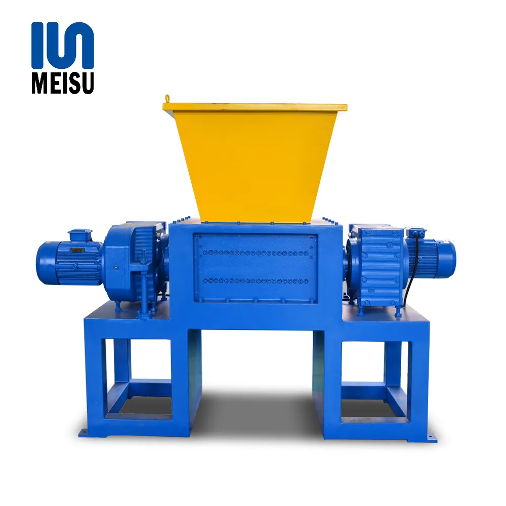 Double Axis Metal Shredder Plastic Bottle Big Blue Barrel Shredding Equipment