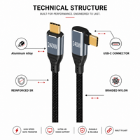 Cable USB 4 USB-C de 40 Gbps y 240 W PD 8K/60 Hz, Trenzado de Aleación de Aluminio, Compatible con Thunderbolt 3/4 para Laptop, Monitor y VR