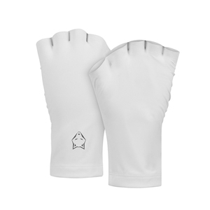 Gants de sport blancs sans doigts unisexes en tissu, design demi-doigts à enfiler avec logo imprimé, haute qualité, fabricant vietnamien - Product Image 4
