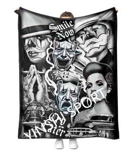 Cute Horror Smell Now Cry Later Manta de niña española Custom <span class=keywords><strong>Cholo</strong></span> Cholas Chicano Pareja Valentine Fleece Throw Mantas - Product Image 4