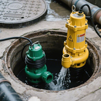 Pompe à eaux usées submersible en fonte à haute pression pour le transfert de déchets sur longue distance