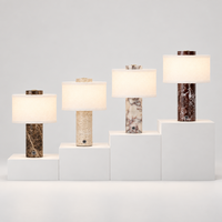 Lampe de table en marbre sans fil rechargeable, abat-jour en lin, lumière d'ambiance nocturne pour la maison, le bureau, la chambre à coucher, la décoration d'hôtel