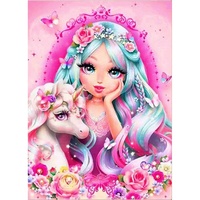 Peinture au diamant, dessin animé, adorable fille, 5D, strass carrés complets, image de licorne, broderie en mosaïque de diamant, décoration de la maison, cadeau
