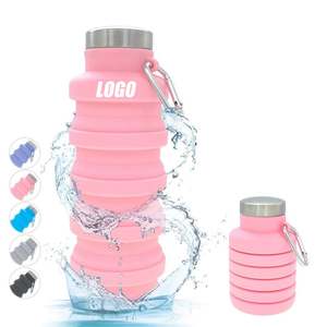 Custom Logo Outdoor Portable Collapsible Water Cup Magic Spiral <b>Folding</b> Silicone Water Sport Bottle Foldable Mug - Product Image 1