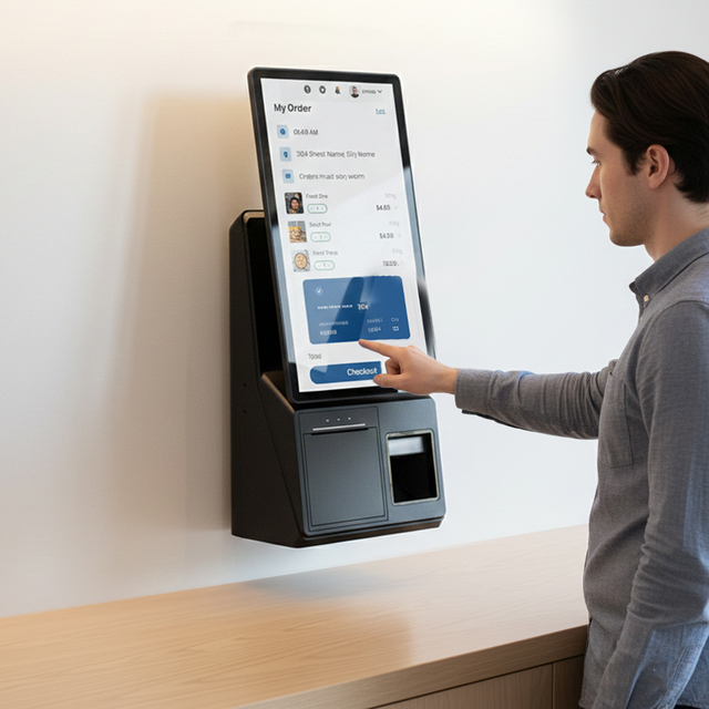 Sleek All-in-One Payment Terminal with Dedicated Wall Mount Design & Removable Stand, 15.6 21.5 Inch Vertical High Ratio Screen