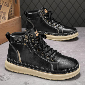 รองเท้าบูทข้อเท้าแบบยูนิเซ็กซ์สำหรับฤดูหนาว ทำจากหนังแท้ กันน้ำ บุด้วยผ้าฝ้ายกันหนาว พื้นหนา บุขนนุ่ม สวมใส่สบาย - Product Image 5