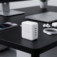 Cargador Rápido Plegable con Certificación CUL ETL FCC, Enchufe de Pared Estadounidense, 4 Puertos USB-C Tipo C, USB PD QC3.0 PPS Gan, 100 W, para Teléfono Celular y Portátil