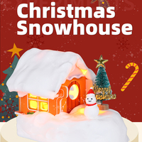Kit de jouets à assembler Optic STEM Set Maison de neige de Noël avec lumière pour enfants Décoration de la maison