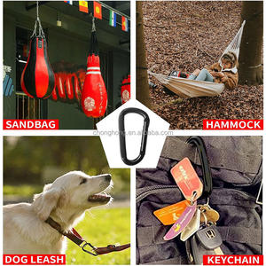 3 "mousqueton robuste noir porte-clés Clip D anneau Caribeener boucle petit mousqueton Clip pour hamacs accessoires de camping - Product Image 6