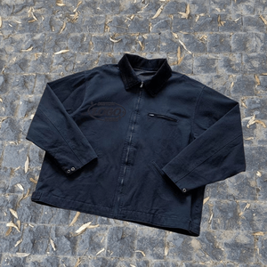 Vestes personnalisées en coton denim lourd de 14oz pour automne et hiver veste de corvée zippée lavée à l'acide pour hommes - Product Image 2