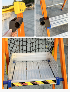 Escalera de Plataforma Aislada de Fibra de Vidrio FRP con Barandilla y Red de Seguridad, Escalera Industrial de Aleación de Aluminio, Certificación EN131 SGS - Product Image 4