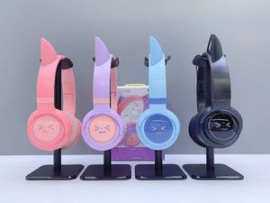 Audífonos BT638 Macaron con Luz <span class=keywords><strong>de</strong></span> Respiración Colorida Degradada, Audífonos <span class=keywords><strong>de</strong></span> Oreja <span class=keywords><strong>de</strong></span> <span class=keywords><strong>Gato</strong></span>, Audífonos Estéreo B39 BT 5.3 para Juegos, Música, Niños - Product Image 2