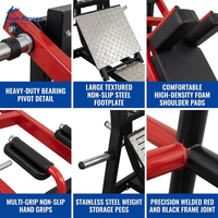 Machine à Squat Double Rail Professionnelle pour Entraînement de Force en Salle de Sport avec Plateforme de Musculation des Ischio-jambiers et Conception Pendulaire à Charge par Plaques, Capacité 2t