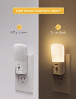 Veilleuse LED LOHAS AU Standard 1W 3000K à brancher sur prise murale, capteur crépusculaire, intensité réglable, pour chambre à coucher, salle de bain