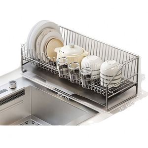 304 Stainless Steel <b>Kitchen</b> Shelves, Multifunctional Household <b>Kitchen</b> Bowls and Chopsticks - Product Image 1