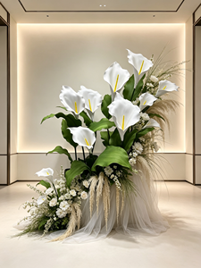 Fleur <span class=keywords><strong>de</strong></span> Calla géante en EVA personnalisée, étanche, pour décoration extérieure et arrière-plan d'événements – Vente chaude directe usine - Product Image 1