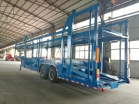 Porte-voiture à 2 essieux Semi-remorque Transport Petit transporteur de voiture Camion remorque avec double pont