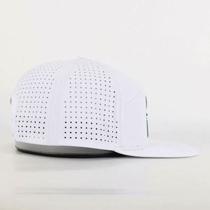 Casquette Snapback Unisexe Personnalisée 6 Panneaux 100% Polyester à Visière Plate, Imperméable, Brodé Style Hip Hop avec Trous Découpés au Laser pour la Plage - Product Image 4
