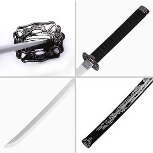Offre Spéciale Anime samouraï bois épée étoile gravé Dragon chevalier Cosplay accessoire sécurité arme jouet Katana épées pour les garçons de jeu de rôle - Product Image 2