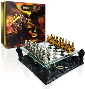 Conjunto de xadrez do dragão da resina/da resina