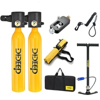 Bouteille de plongée portable double mini en aluminium 6061 de 0,5 L, haute pression 3000 psi, certifiée CE/EPA/EEC, temps de respiration de 5 à 15 minutes, 8 kg