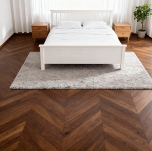 Plancher en bois d'ingénierie de style moderne Chevron, système de clic, chêne fumé carbonisé, maison, appartement, hôtel, villa, château, bureau - Product Image 4