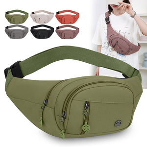 Women's Waist <b>Bag</b> Nylon Multi Layer Zipper Water Resistant Casual Everyday Use Orange - Product Image 4