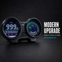 Panel Instrumen Digital Motor Universal Plastik Baru dengan Layar LED CD, Speedometer, Odometer, Pengukur Bahan Bakar, dan Tachometer