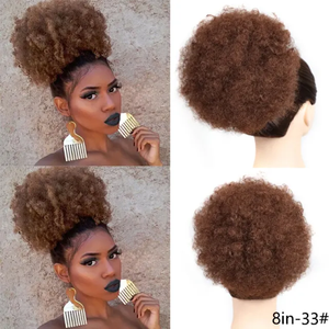 Extensions de cheveux synthétiques Afro bouffantes avec cordon de serrage, postiches Afro crépues et bouclées avec deux clips - Product Image 3