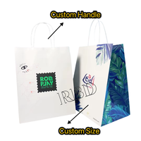 Grand sac en papier kraft personnalisé avec poignées torsadées solides pour le café, la restauration, l'épicerie à emporter, les sacs fourre-tout