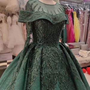 Robe de bal musulmane Lsany222, robe de mariée scintillante et moelleuse, perles luxueuses, appliques en dentelle, organza antistatique, robe de soirée - Product Image 5